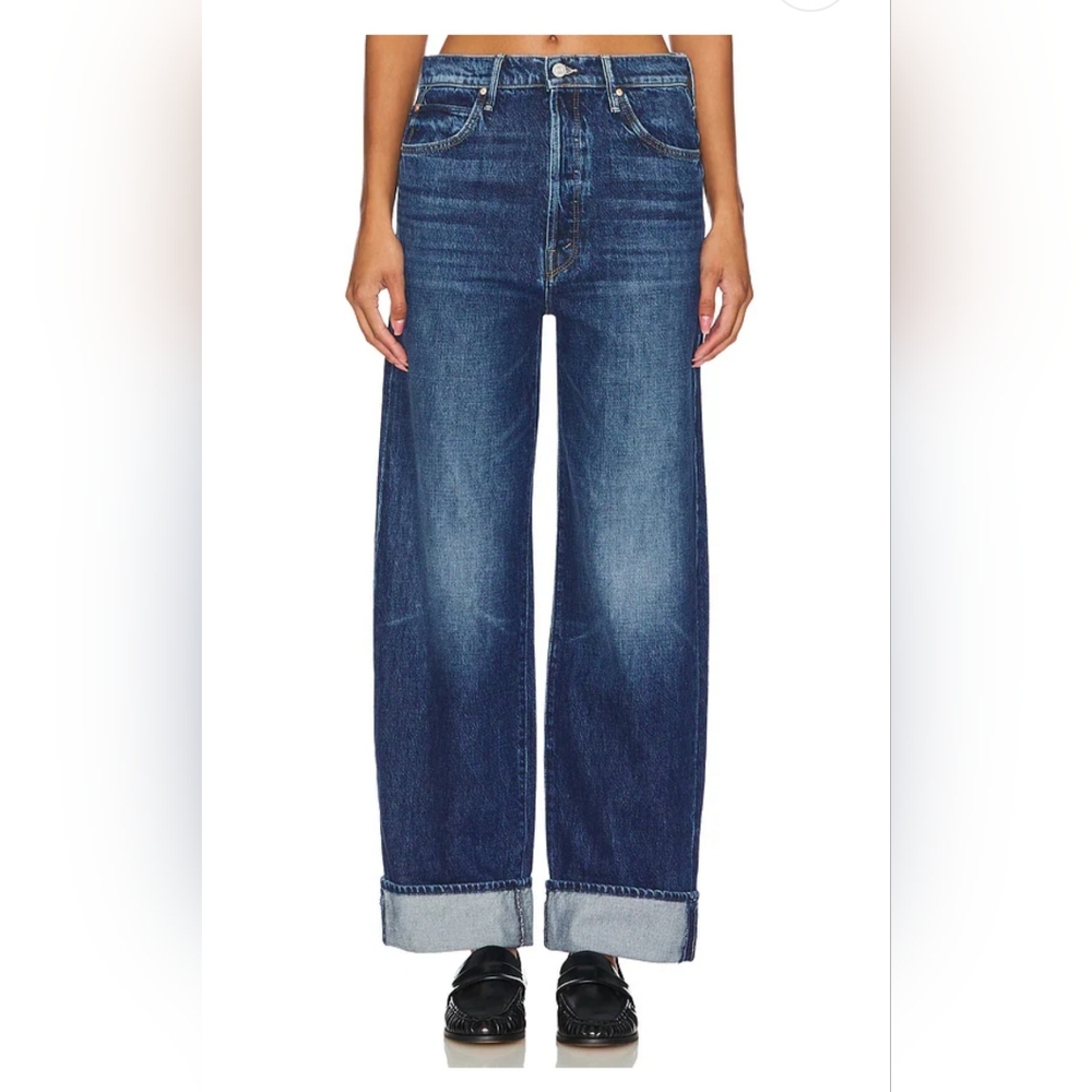 MOTHER "The Spitfire Nerdy Cuff" High waist baggy denim jeans, womens size 26
